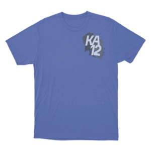 KA12 Distressed Black Unisex T Shirt Blue